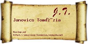 Janovics Tomázia névjegykártya